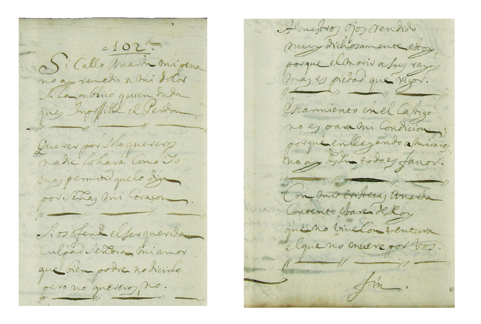 partes del folio 33v del manuscrito E-Bbc Ms.888 con la letra nº102: Si callo Anarda mi pena (en una única columna en el original)