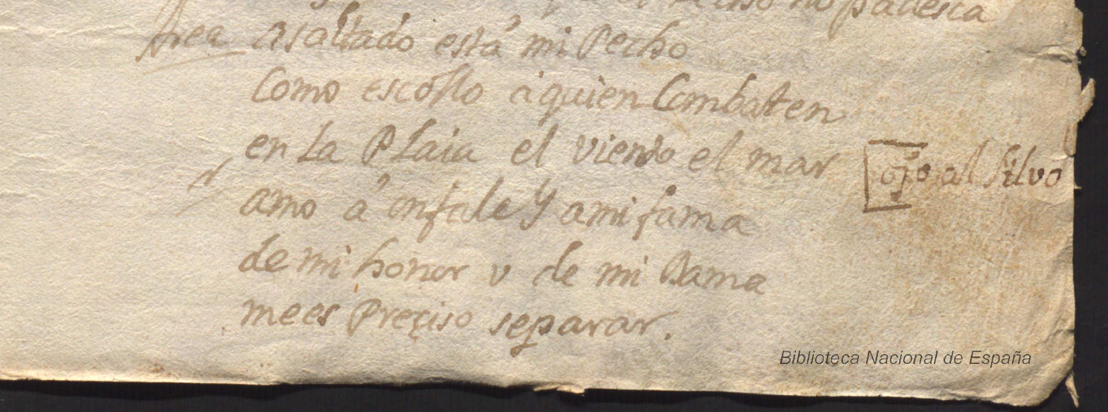 Asaltado está mi pecho en el libreto manuscrito de Cañizares