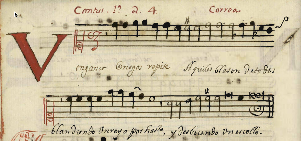 Detalle de la página 24v del Cancionero de Onteniente E-Mn MSS/21741