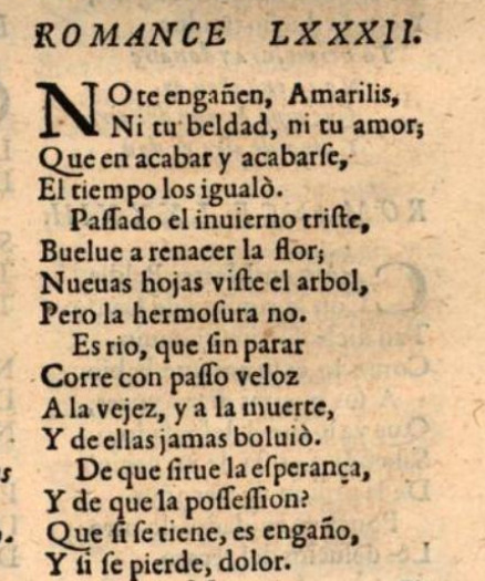 Romance No te engañen Amarilis de Francisco de Borja