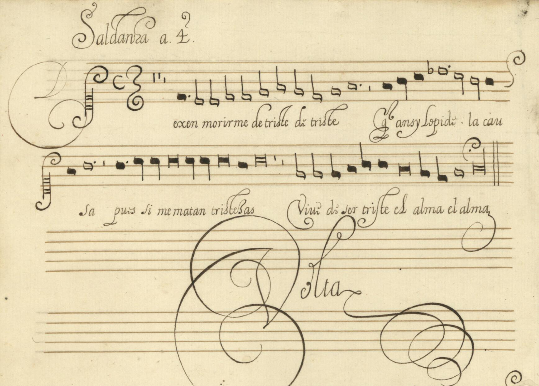 Dejen morirme de triste en el Cuaderno añadido de tiple 2 del Cancionero de Miranda