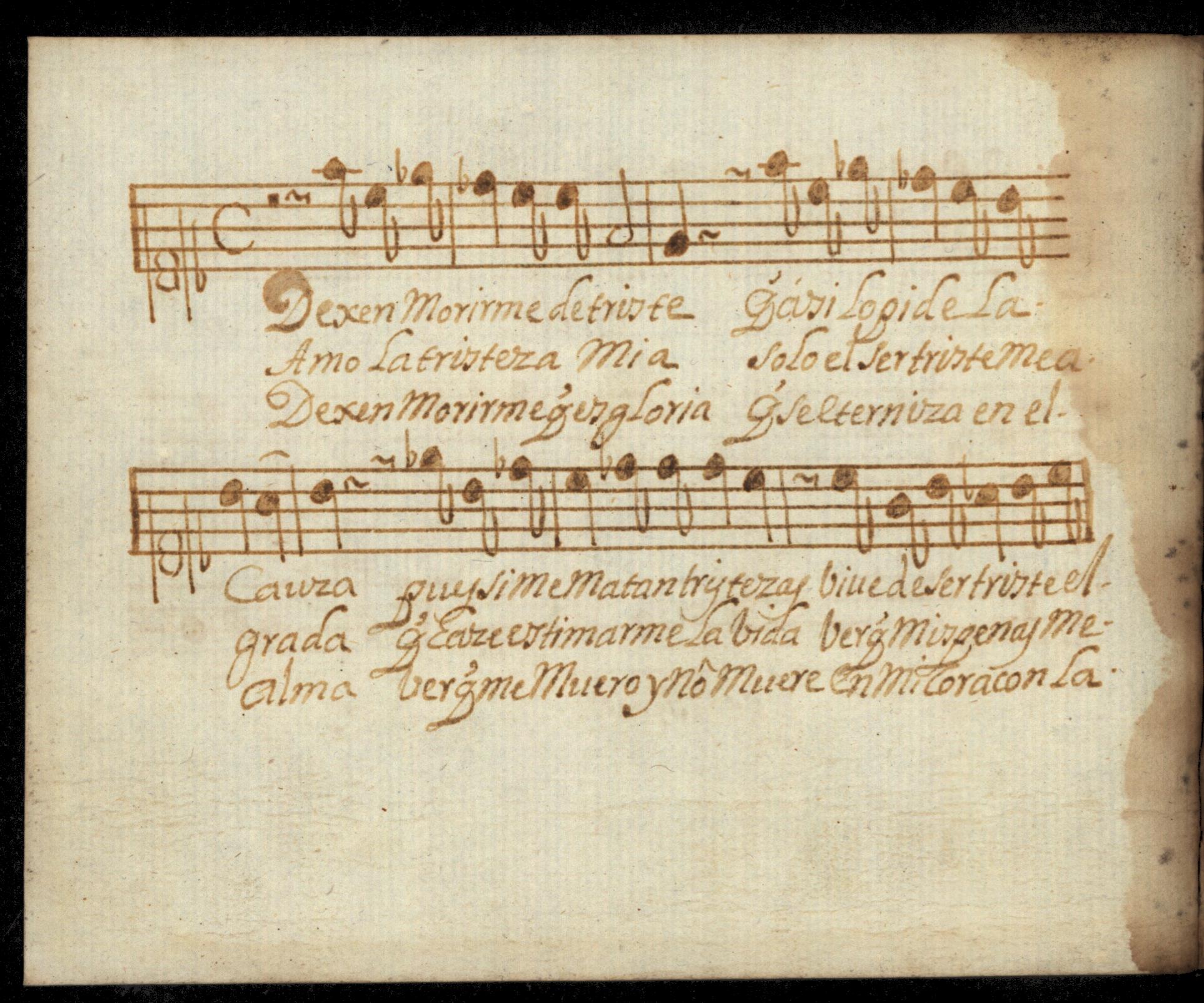 Dejen morirme de triste en el manuscrito de Tentúgal