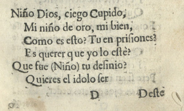 Niño dios ciego cupido en la primera edición de Varios Efectos de amor en cinco novelas ejemplares de Alonso de Alcalá Herrera