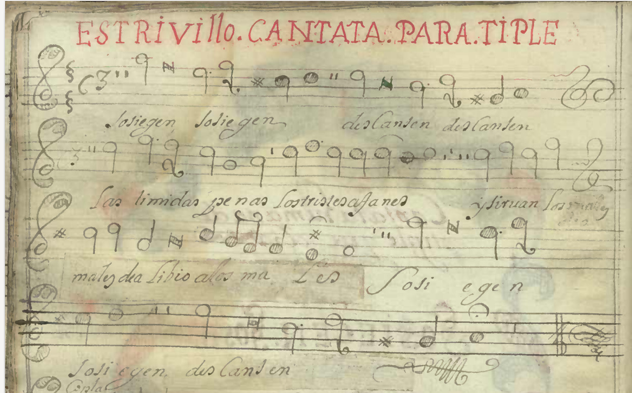 Comienzo de Sosieguen, sosieguen en el manuscrito Pombalino