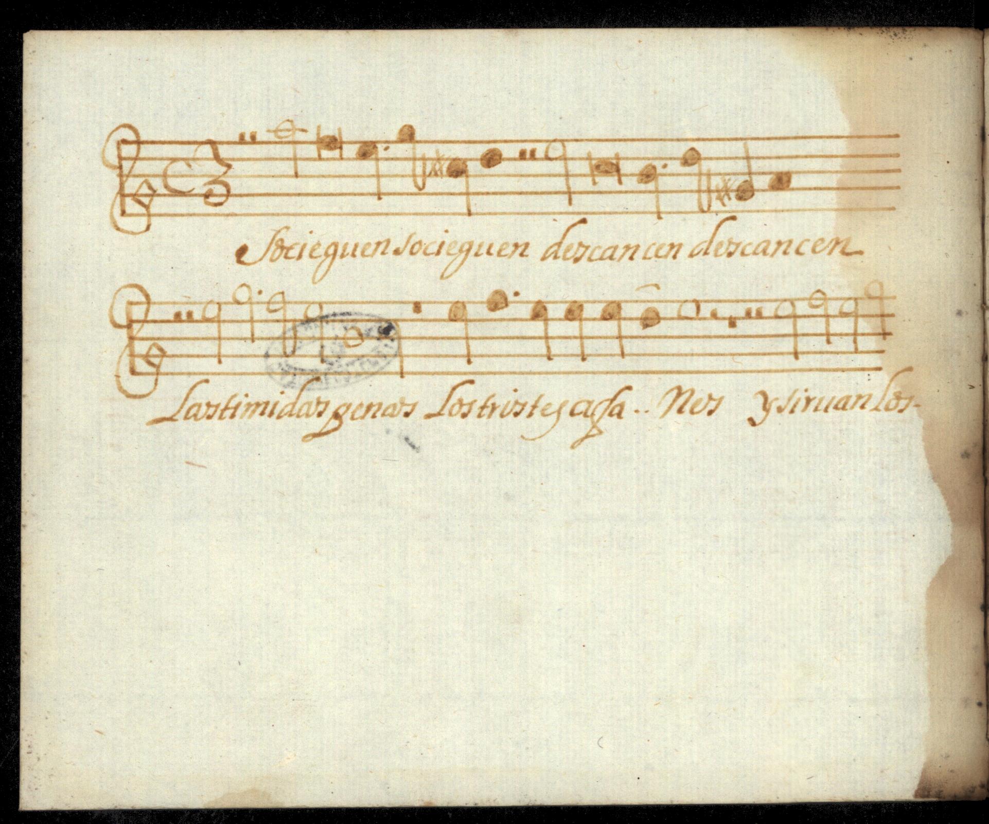 Comienzo de Sosieguen, sosieguen en el manuscrito de Tentúgal